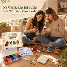 Kit DIY de Escultura de Animales con Cuentas 3D, 4 Piezas, Conjunto de Escultura de Aves/Animales Hecha a Mano, Incluye Todos los Materiales, Adecuado para Principiantes, Manualidad Divertida y Relajante, Regalo de Pasatiempo para Adultos, Esencial para Vacaciones, Decoración del Hogar, Decoración de la Habitación (Incluye Instrucciones) - Multicolor - Ver 7