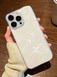 高透明全螢幕白色星空海龜彩繪防摔透明手機殼，相容 iPhone 系列/系列，相容小米/ - 彩色 - 查看 2