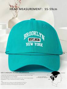 1件/2件 Y2K 滑雪帽 男女通用刺繡字母 BROOKLYN NEW YORK 防曬透氣時尚棒球帽，適合日常戶外旅行防曬穿戴 - 湖綠 - 查看 2