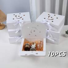10pcs Star Hollow Design Packaging Boxes, Paper Gift Boxes With Ribbon, Suitable For Halloween, Christmas, Back To School, Birthday Party And Graduation Ceremony - View 8