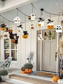 12pcs-Cute Paper Halloween Ghost Decorations, Party Decor, Horror Theme Decor, Tree Hanging Ornaments, Haunted House Party Decor, Holiday Hanging Decor, Ghost Decor, Classic Halloween Theme - Multiple Styles - View 11