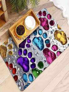 1 Waterproof & Spill-Proof Pet Feeding Mat – Non-Slip, Spill-Proof Design With An Easy-To-Clean Surface And Quick-Drying, Absorbent Base; Suitable For Dogs, Cats, Hardwood Floors, And Carpets – Perfect For Pet Owners. - Multicolor - View 2