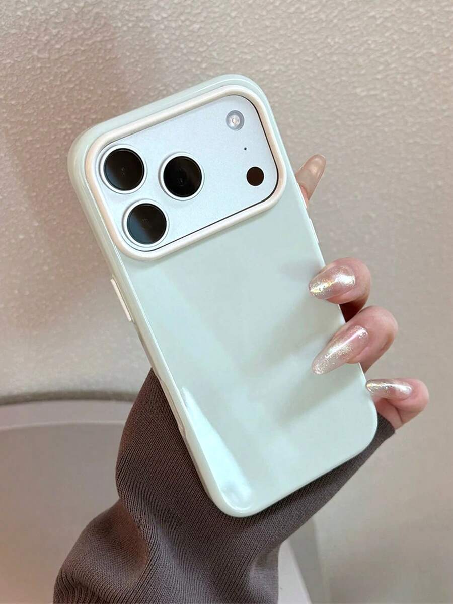 Funda de teléfono minimalista de moda con bloques de color verde menta de gelatina compatible con iPhone 17 Pro Max/17 Pro/17/16 Pro Max/16/16 Pro/15/15 Pro Max/15 Pro/13/14 Pro Max/13 Pro/13 Pro Max/14 Pro, cubierta protectora suave