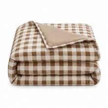 Brown Microfiber Summer Quilt, Lightweight 100% Polyester Bedding Comforter For Bedroom And Guest Room - Size 220X200CM Options - 棕色 - 查看 3