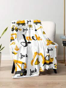 1pc Customized Name Blanket, Suitable For Bed, Living Room Sofa, Outdoor Beach Camping Pets, Can Print Personalized Family/Pet/Couple Text Bedding Blanket, Personalized Christmas Gift, Suitable For Family Gifts, Birthday Gifts, Friend Gifts, Girlfriend Gifts, Son/Daughter Gifts - Style 5 - View 2