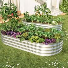 Galvanized Metal Raised Garden Bed Kit, Outdoor Raised Garden Bed For Vegetables - A - 查看 5