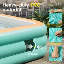 1pc Inflatable Swimming Pool, Made Of Durable PVC Material, Indoor Outdoor Dual Use, Perfect For Family Gatherings, Summer Pool Parties, Ideal Holiday Gift For Families - A - View 6