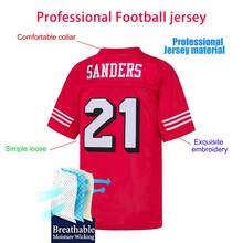 Men's #21 Deion Sanders San Francisco 49ers 1994 Crimson Football Jersey, Fan Commemorative Gift - Red - View 4