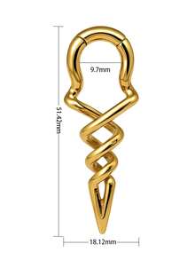 1PC Stainless Steel Magnetic Hoop Dangle Ear Weight Gauge Piercing Wood Ear Weights Hangers Expanders Stretched Gauges Piercing - As Shown - View 17
