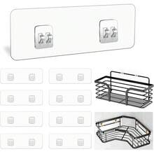 Shower Rack Replacement Stickers, Strong Adhesive Hooks For Caddies, Transparent Waterproof Adhesive Strips, Kitchen Rack And Bathroom Storage Rack No Drilling Required - A - View 1