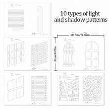 5pcs Light & Shadow Cardboard Props, 10 Styles Photography Lighting Effect Background For Food, Jewelry And Product Photography - View 11