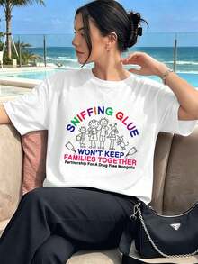 Funny T-Shirt With Anti-Enlightenment Graphic, Premium Cotton, Casual, Comfortable, Durable, Statement Print - White - View 6