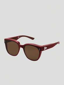 Beneunder Large Round Frame Foldable Prescription Fashion Glasses FD008 - Redwood - View 9