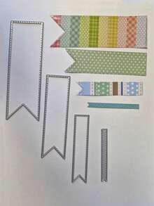 Molde de corte de metal para marcapáginas geométrico, adecuado para scrapbooking, elaboración de tarjetas, plantilla de manualidades DIY - Plateado - Ver 2