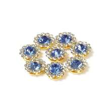 Chaton Flor Strass 10mm Metal – Kit 40g Aproximadamente 100 Unidades, Artesanato, Decoração, aplique - Azul Royal 10mm-5 - Visão 1