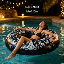 1pc Skull Adult Swim Ring,Halloween Style Inflatable Swim Ring For Adult Water Floating, Pool Party Float, Floating Lounge Chair For Outdoor Activities, - Skull Style - View 1