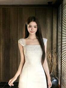 Women Midi Dresses - White - View 2