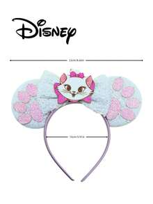 Disney 1件裝迪士尼米奇紫色+白色+瑪麗貓+貓爪亮片髮箍，米奇白色+瑪麗貓+貓爪亮片髮箍－節日派對髮箍、髮飾、趣味拍照道具、遊樂園配件，適合生日派對與情人節活動，附蝴蝶結可愛卡通髮飾，公主裝扮配件，適合迪士尼粉絲 - 1 YEAR - 查看 6