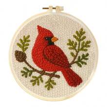 DIY Punch Needle Embroidery Kit Hummingbird Flying In Flower Bush Beginner Friendly Punch Needle Embroidery Set With Embroidery Hoop And Printed Pattern Suitable For Craft Enthusiasts And Home Decor - 13 - Embroidered Set - View 6
