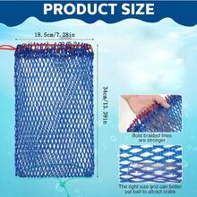 1pc Nylon Bait Bag Drawstring Lure Net Bag Fishing Bait Net Bag Blue Hand Woven Drawstring Design Tough And Wear-Resistant Outdoor Fishing Nest Making Bait Feeding Special Fishing Gear Accessories - Multicolor - View 2