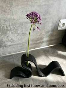 1pc Wavy Shaped Flower Vase, Ribbon Shaped Book Storage Rack, Decorative Storage, Home Decor Vase, Flower Pot, Creative Bookend, Minimalist Wavy Design, Suitable For Study, Office Desk, Living Room, Home Decor, Decorative Ornament, Other Storage Rack, Wedding, Dorm Storage - Multiple Styles - View 13