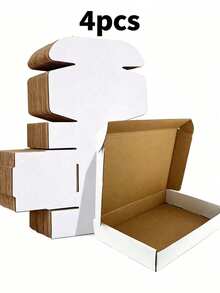 8pcs - Sturdy White Corrugated Cardboard Boxes, Perfect For Small Businesses, E-Commerce, Shipping And Packaging | Gift And Storage Boxes, Corrugated Gift Boxes For Shipping And Packaging, Small Mailing Boxes, White Mailing Boxes, Flat Corrugated Cardboard, Document Mailing Boxes, Jewelry Packaging - Multiple Styles - View 13