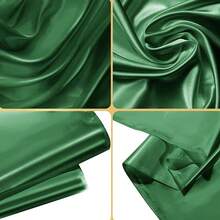 1pc Solid Purple Satin Rectangular Shiny Tablecloth, Smooth Fabric Washable, Shiny Surface Table Decor, Suitable For Restaurant, Party, Wedding, Banquet, Purple Black White - Dark Green - View 5