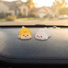 2件裝可愛療癒動物樹脂汽車儀表板裝飾品 DIY裝飾配件，書桌電腦桌擺飾 - A - 查看 10