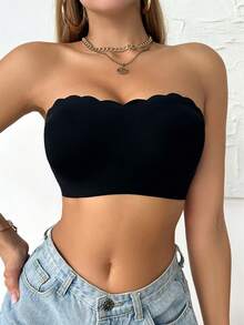 4pcs Multi-Color Non-Slip Silicone Strapless Bandeau Bra, Built-In Protection, Wire-Free, No Straps, Comfortable Seamless Women's Lingerie - Multicolor - View 9