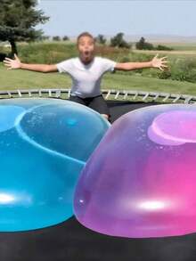 1pc Large Inflatable Or Water-Fillable Transparent Elastic Bubble Balls, Giant Water Balls, Giant Inflatable Balls - Multicolor - View 2