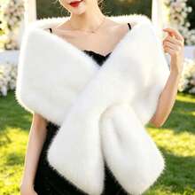 Plush Shawl For Wedding Dress, Evening Gown, Cheongsam, Elegant High-End Warm Outerwear Layer - Camel - View 5