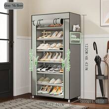 Grey Dust-Proof Shoe Rack, Multi-Layer Minimalist Freestanding Shoe Storage Rack, Easy Assembly Space-Saving Storage Rack, Suitable For Dorms And Homes, 6/8/10 Layers Optional (Can Hold 15-27 Pairs Of Shoes) - Grey - View 15