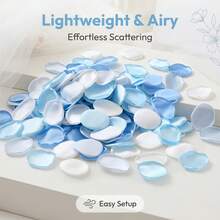 Light Blue And White Mixed Fabric Artificial Rose Petals, Reusable Wedding Aisle Proposal Party Decoration Confetti - Sky Blue Mixed Color - View 5