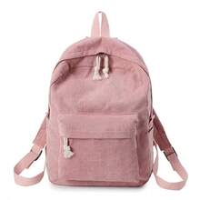 1pc Personalized Pink Custom Name Corduroy Backpack, Blue Cute Student School Bag, Embroidered Outdoor Bag, Back To School Birthday Gift, Suitable For Girls And Boys - Multicolor - View 13