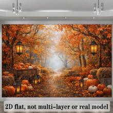 1pc Vintage Autumn Theme Banner, Autumn Decor, Happy Thanksgiving Decoration, Polyester Fabric, Suitable For Thanksgiving, Autumn Harvest Season, Autumn Home Decor, Indoor/Outdoor, Yard, Hallway, Bedroom, Room Decoration - A - View 9