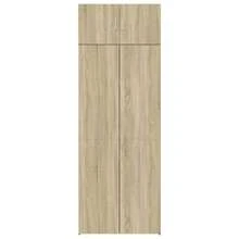 vidaXL Tall Cabinet, Light Oak Khaki, 80x42.5x225 Cm, Engineered Wood, Tall Cabinet, Side Cabinet, Bathroom Cabinet, Tall Cabinets, Side Cabinets, Tall Bathroom Cabinet - Light Oak Khaki - View 7
