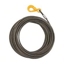 3/8 Inch 100 Ft 6x25 IWRC Extra Improved Plow Steel Wire Rope, 2469.18 Lbs Working Load Limit Cable Fitted With Self-Locking Safety Hook, Heavy-Duty High-Strength Steel Line For Construction, Logistics, Lifting, Towing, Emergency Rescue & Household - Modern - View 12