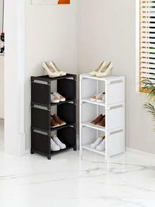 Single-Tier Shoe Rack, Reinforced Base For Sturdier Placement, Easy Tool-Free Assembly, Space-Saving Shoe Storage Solution For Hallway, Dorm And Closet; This Multi-Layer Shoe Rack Is Highly Durable And Stylish - Multicolor - View 6