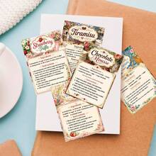 25 Vintage Dessert Recipe Cards, Classic Baking Recipe Reference Cards With Ingredients And Steps, Cake, Cookie, Pie And Pudding Baking Guide, Gift For Bakers And Baking Enthusiasts - A - View 4