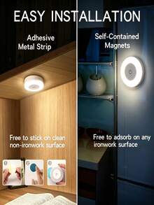 1/3pcs Touch Control Night Light LED Bedside Lamp, 3-Color Adjustable, Wireless Cabinet Light, Dimmable, Rechargeable, Magnetic Portable, Suitable For Hallway, Bedroom, Bathroom, Living Room, Dorm, Wardrobe, Bedside - White - View 7