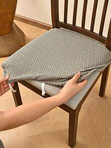 1pc New Anti-Slip Thickened Dining Chair Cover, Soft Plaid Pattern, Elastic Chair Cover, Suitable For Office And Home Chairs, Beautiful High Elasticity Soft, Replaceable Old Surface, Protects Chair, Dust Cover, Shoe Cover - New Arrival - View 3