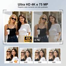 4K Digital Camera (For Professional Photography), 12x Optical Zoom, 75MP Auto Focus, Supports WiFi Network Camera Function, Equipped With 3-Inch Ultra-HD Display, Ideal For Travel And Video Blogging - View 2