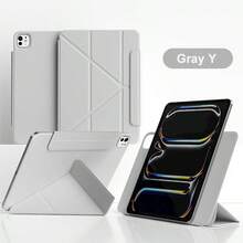 適用於 iPad Pro 13 吋 M5 M4 2026、Air 11 M2 10.9、Air 第 5 代/第 10 代/第 11 代 A16 2025 M3、Air 13，強力磁吸超薄三折立式保護殼，支援 Pencil Pro 與 Pencil - Gray Y - 查看 17