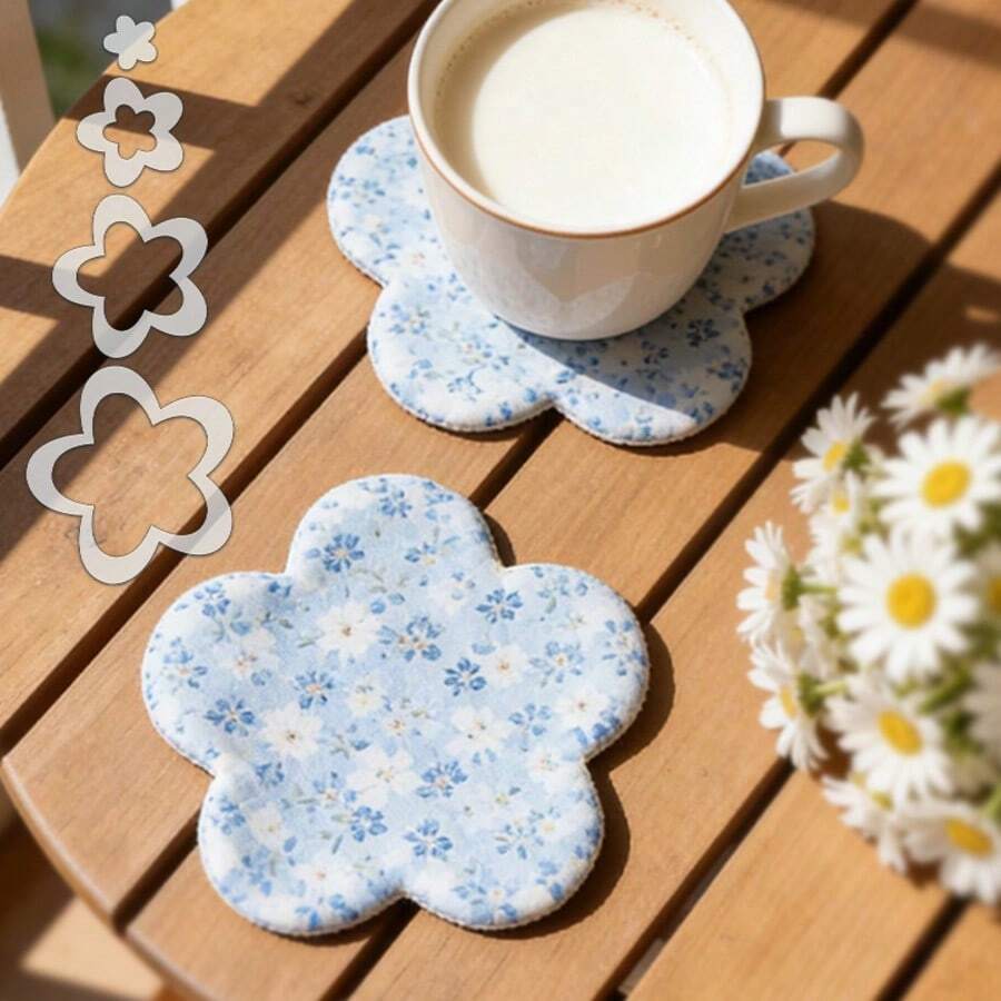 4-Piece Set Of Floral-Shaped Templates, Petal Cutting Guides, Floral Pattern Embroidery Templates, Reusable PET Transparent Applique Patterns Ideal For Home Handmade Crafts, Perfect Holiday Gifts For Crafters & Sewing Enthusiasts - Classic - View 1