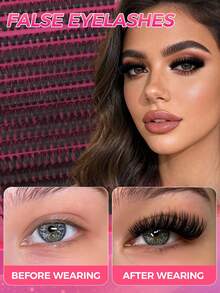 544/640PCS Fluffy Single Lash Clusters, Multi-Specification Large Capacity Cluster False Eyelashes, Thick And Natural Styles Available, Waterproof False Eyelash Set With Tools, Create Beautiful Makeup Effect - Multicolor - View 9
