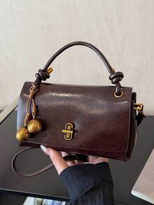 Fashionable And Versatile Handbag, Elegant And High-End Texture Shoulder Crossbody Bag, Exquisite Pendant, Suitable For Shopping, Commuting - Coffee - View 9
