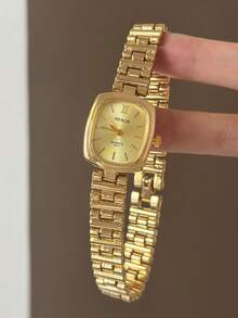 This Gold/Silver Square Bamboo Knot Quartz Watch Is Suitable For Daily Wear And Is Also A Perfect Gift For Birthdays And Christmas. - Gold - View 9
