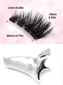 1 Pair Magnetic Half False Eyelashes, Cat Eye Look, Natural Long Style, Reusable, Suitable For Beginners - Half Eyelashes - View 6