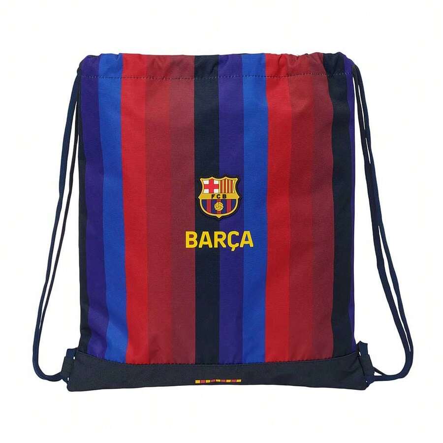 FC Barcelona 巴塞隆納足球俱樂部26/27賽季主場球衣款平底運動包,健身包風格書包,帶抽繩,內置拉鍊口袋,尺寸為35x1x40厘米 - 扁平袋 - 查看 1