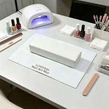1件桌面防污防水墊，美甲燈與工具收納墊，美甲練習展示墊，防水睫毛彩妝刺繡紋身清潔墊，辦公人員腕部休息墊 - 彩色 - 查看 3